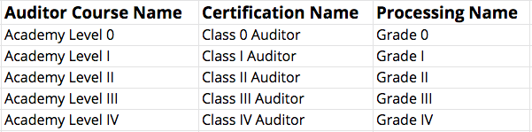 Auditor Training and Processing Names